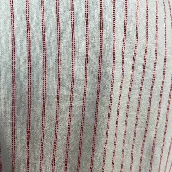 boohoo Red/White Pinstripe Button Up Long Sleeve Sz 10 - Picture 4 of 7